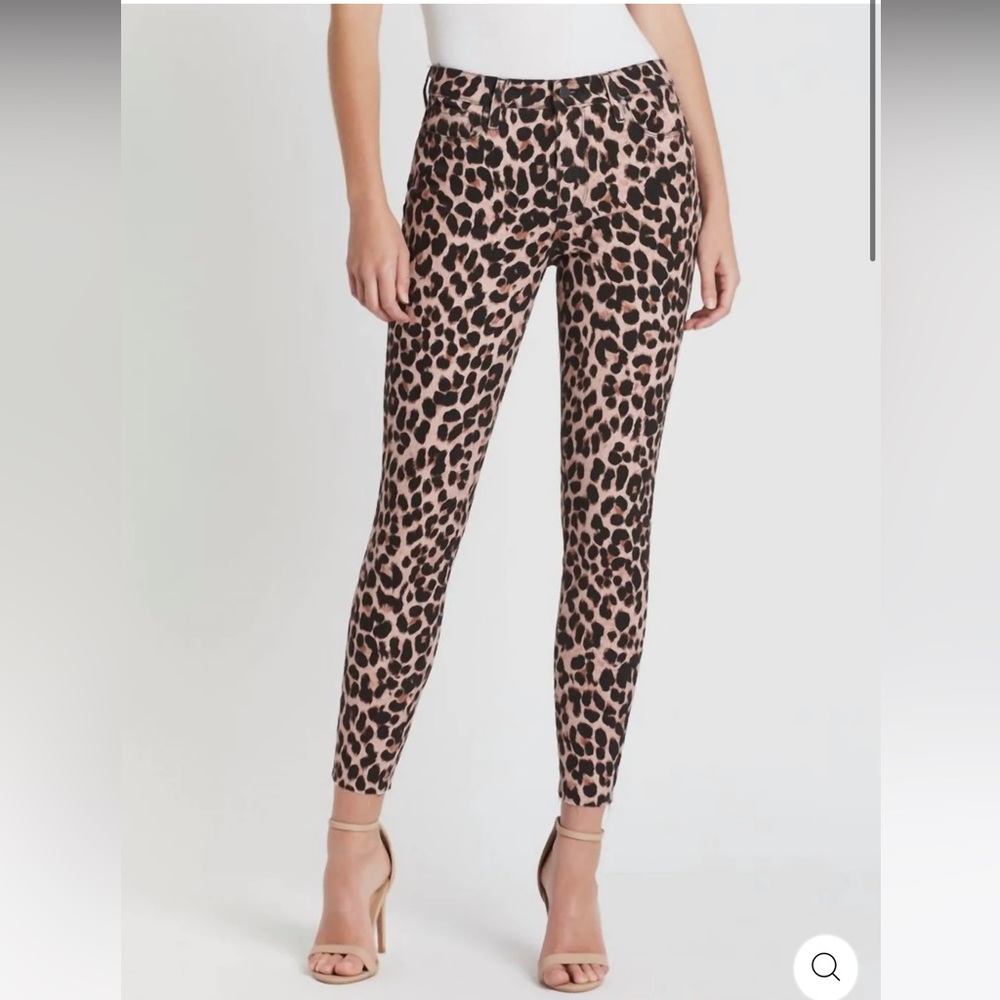 Paige Hoxton Ankle Pink Brown Leopard Jeans Sz 25 - Picture 1 of 10